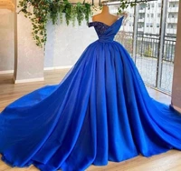 arabic dubai plus size glitter royal blue a line evening dress sequins party prom gowns marriage reception celebrity dresses