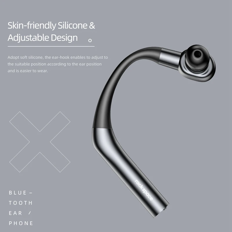 ROCK Bluetooth наушники беспроводные 5 0 свободные руки ушные крючки дизайн с микрофоном