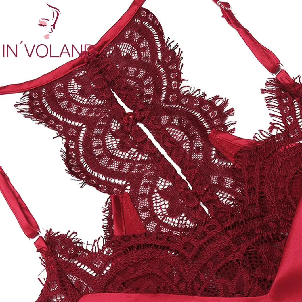 Женский Атласный топ на бретельках с v-образным вырезом и кружевной отделкой