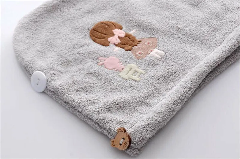 Волшебная сухих волос душ Кепки коралловый флис Полотенца супер абсорбент