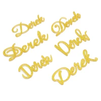 12pcs personalized laser cut shining gold powder names place name settings guest name tags wedding party place cards table decor