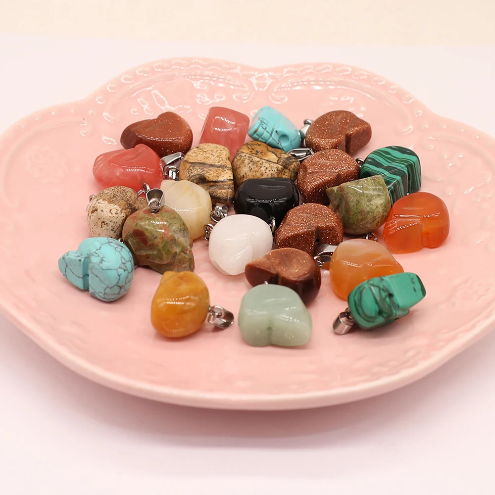 2 шт. Подвеска из натурального камня в форме черепа скульптура изысканные