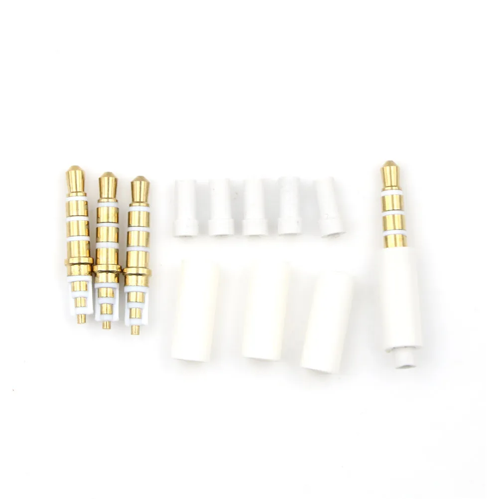 

4pcs/lot 3.5mm Connector Stereo Headset Plug With Tail 4 Pole 3.5 Mm Audio Plug Jack Adaptor