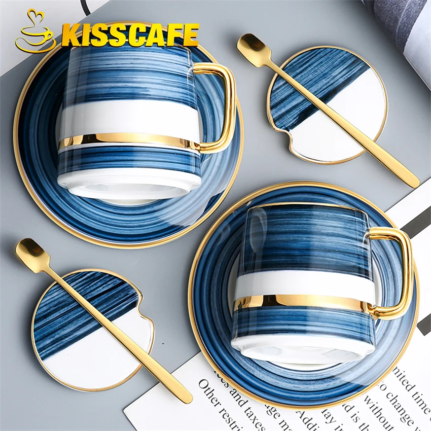 

Nordic ins ceramic cup coffee cup small european-style luxury afternoon tea cups with snack dribbling spoon set