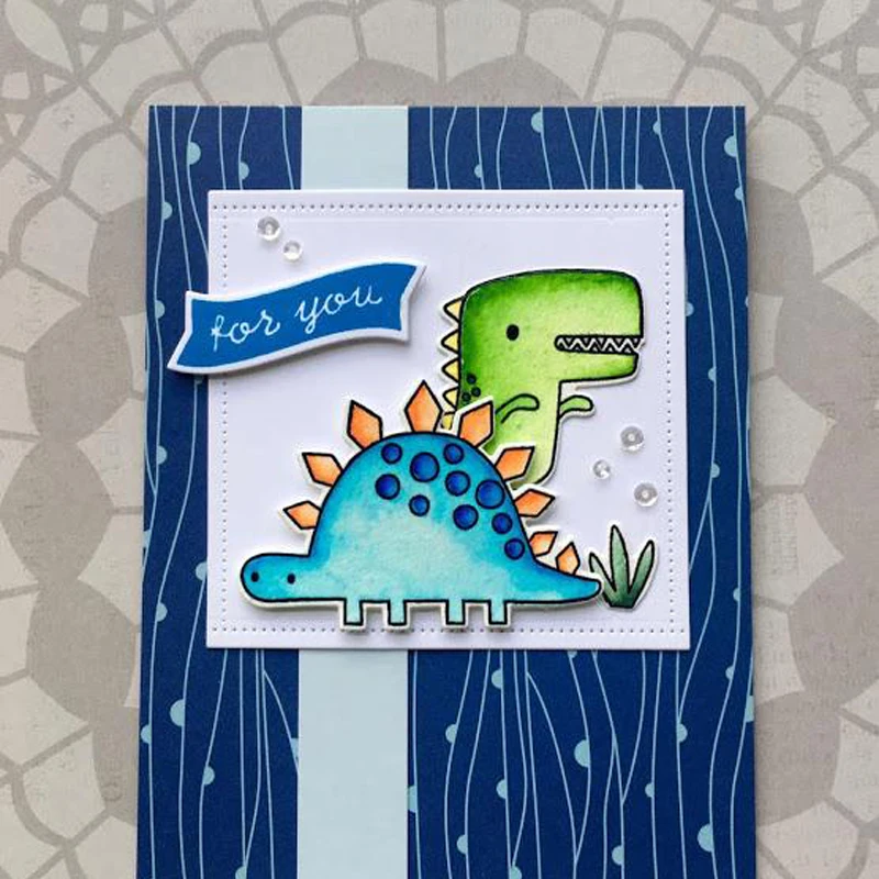 Wish You A dino-клещ Day прозрачные силиконовые динозавры + фраз для DIY скрапбукинга