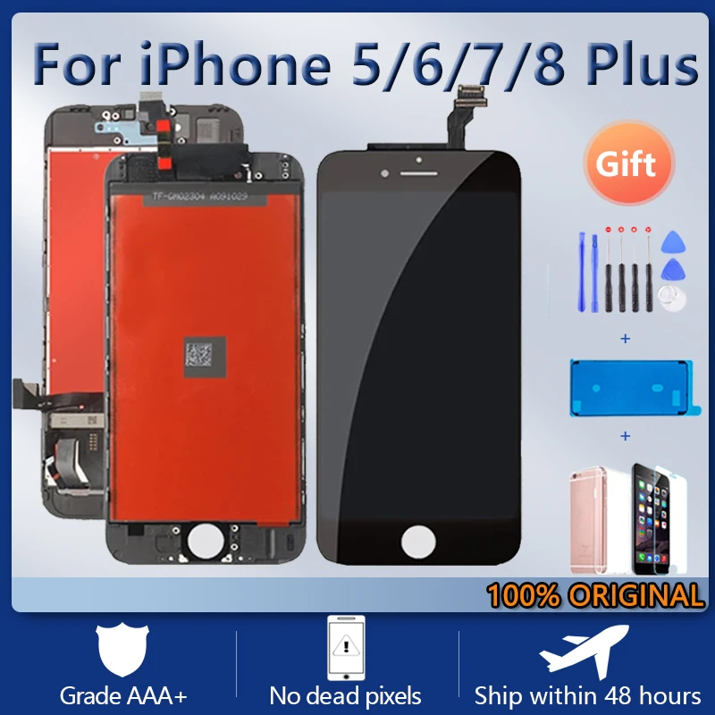 

ЖК-дисплей OEM для iPhone 6 7 8 6S Plus, сменный сенсорный ЖК-экран для iPhone 5 5C 5S SE 6s 7 8 Plus, оригинальный, без битых пикселей