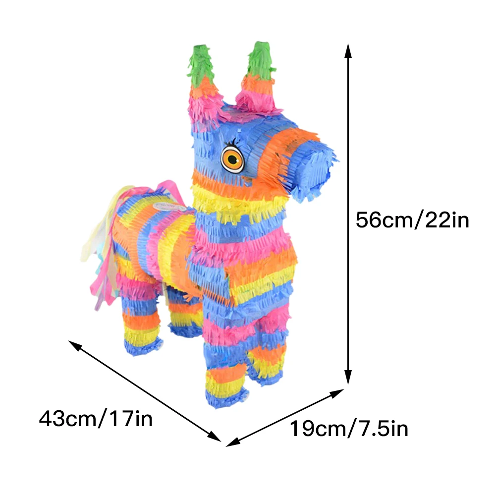 

Pinata Children Rainbow Donkey Shape Creative Candy Beat Toys Decoration Game Props for Birthday Party kawaii decor