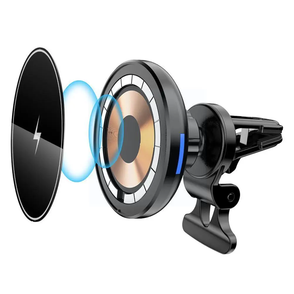 

Черное магнитное автомобильное беспроводное зарядное устройство для 12 держателей телефона автомобильные аксессуары для интерьера постав...