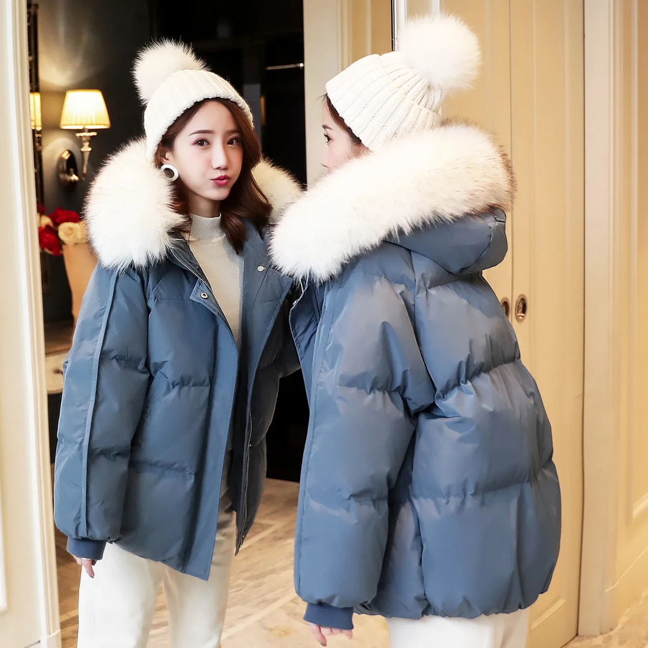 Хлопковые повседневные теплые модные женские короткие зимние пальто и куртки с