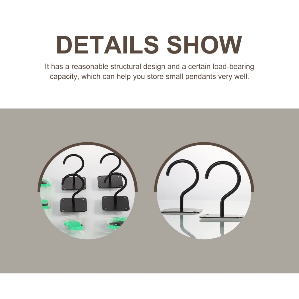 

1 Set Modern Style Iron Hook Simple Home Wall Fixing Ceiling Hooks (Black)