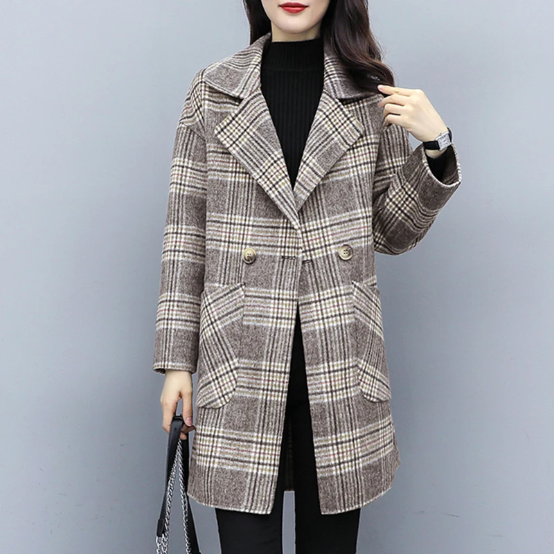 Женское зимнее пальто Брендовое шерстяное женское негабаритное 4XL 2019 осеннее