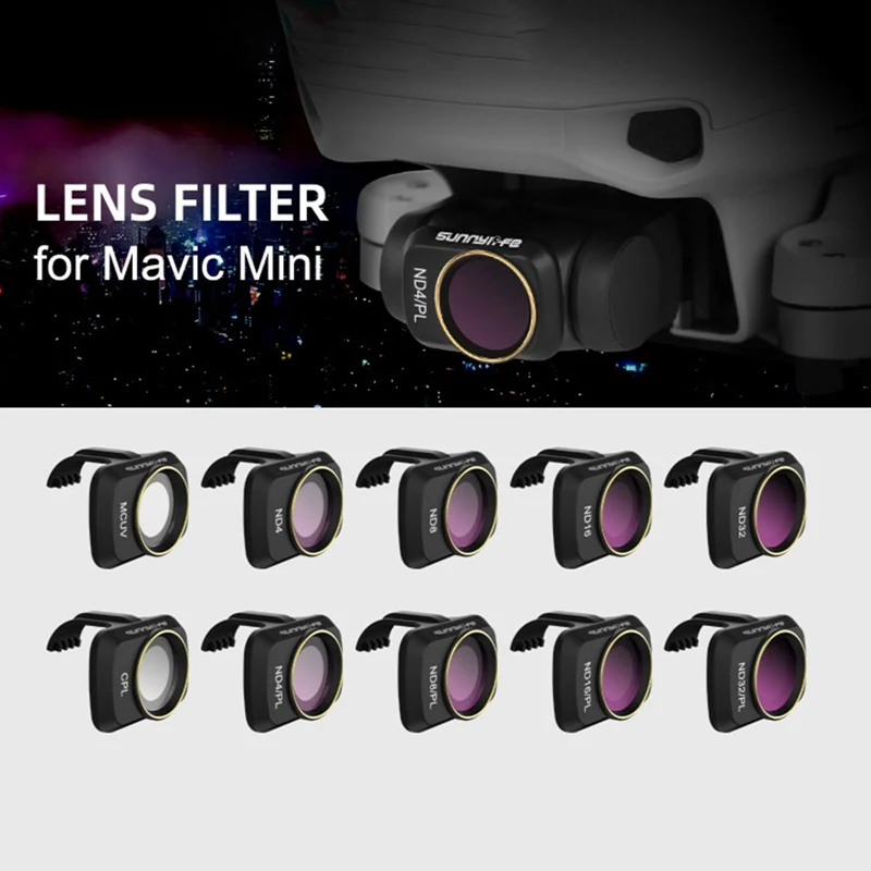 

Набор фильтров для объектива камеры DJI Mavic Mini 2 MCUV ND4 ND8 ND16 ND32 CPL ND/PL