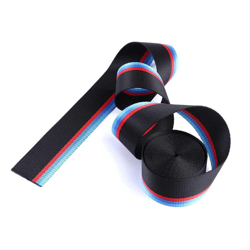 

3.8 Meter/roll Seat Belt M Strip Racing Harness Ribbon Auto Safety Webbing For BMW 1 3 5 6 7 X5 X6 E46 E39 E36 E90 F10 F30