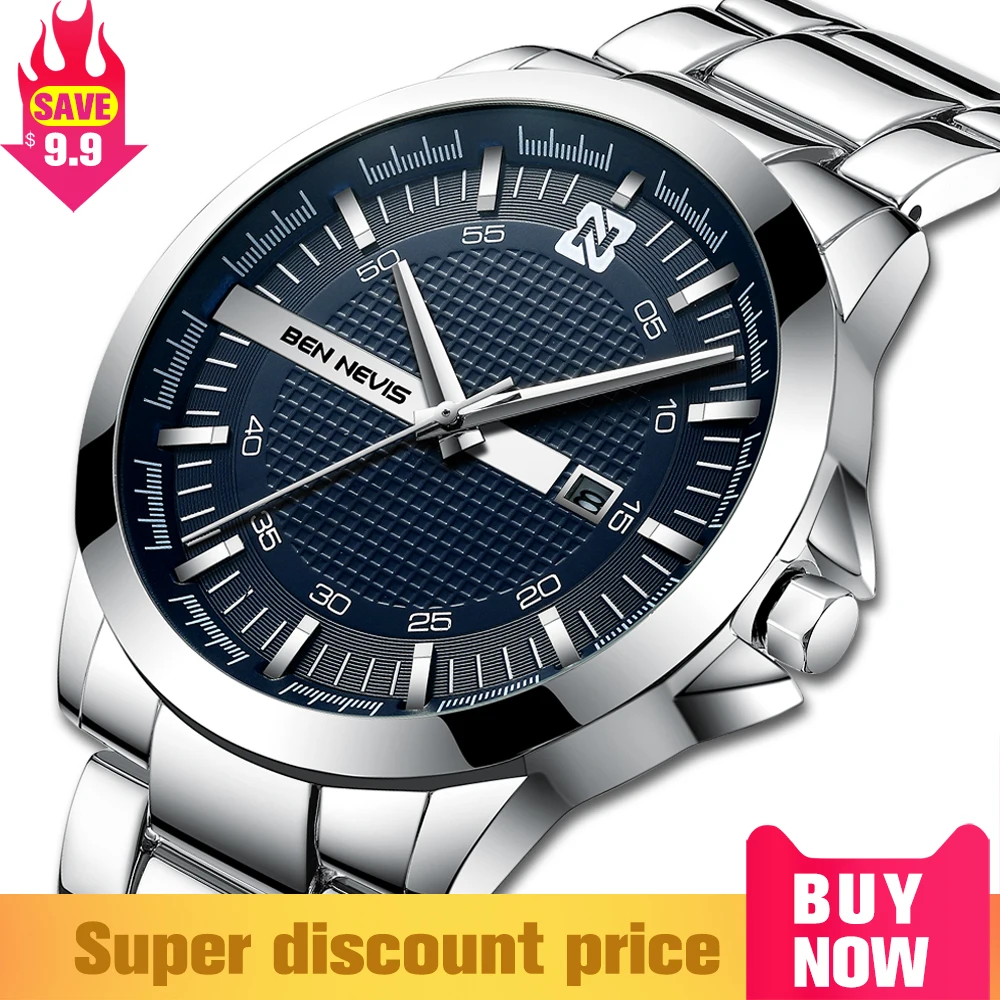 Бен Невис кварцевые часы для Для мужчин темно синий циферблат дизайн календаря