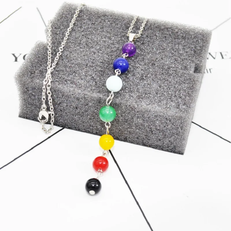 Натуральный кристалл семь чакр кулон кварцевый минеральные ювелирные изделия