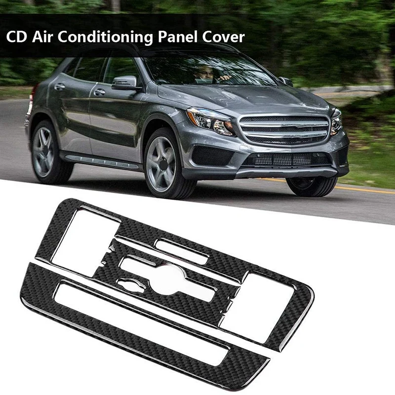 

Carbon Fiber CD AC Console Control Panel Carbon Fiber Trim Hard Cover Frame for Mercedes-Benz a B Class CLA GLA Class