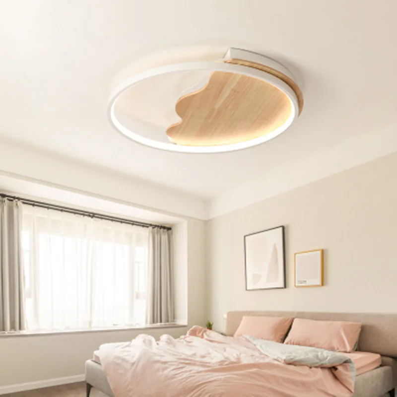 Скандинавская простая современная деревянная люстра ультра тонкий Японский