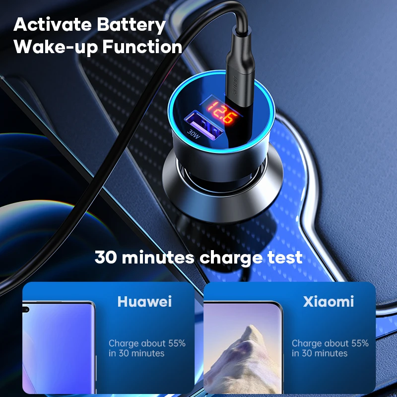 licheers 95w car charger fast charging dual port usb type c digital qc pd 3 0 laptop car phone charger for iphone 13 12 xiaomi free global shipping