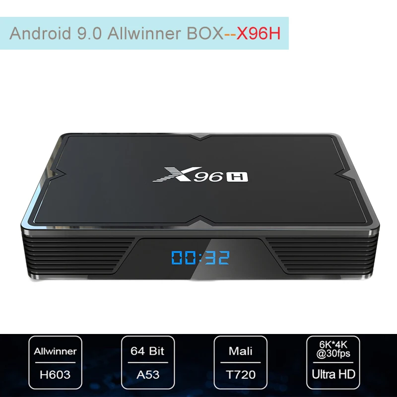 Runsnail Smart tv box X96H Allwinner 603 четырехъядерный Mali T720 Android 9 0 телеприставка dual HD 2 4G 5G wifi BT 4 1