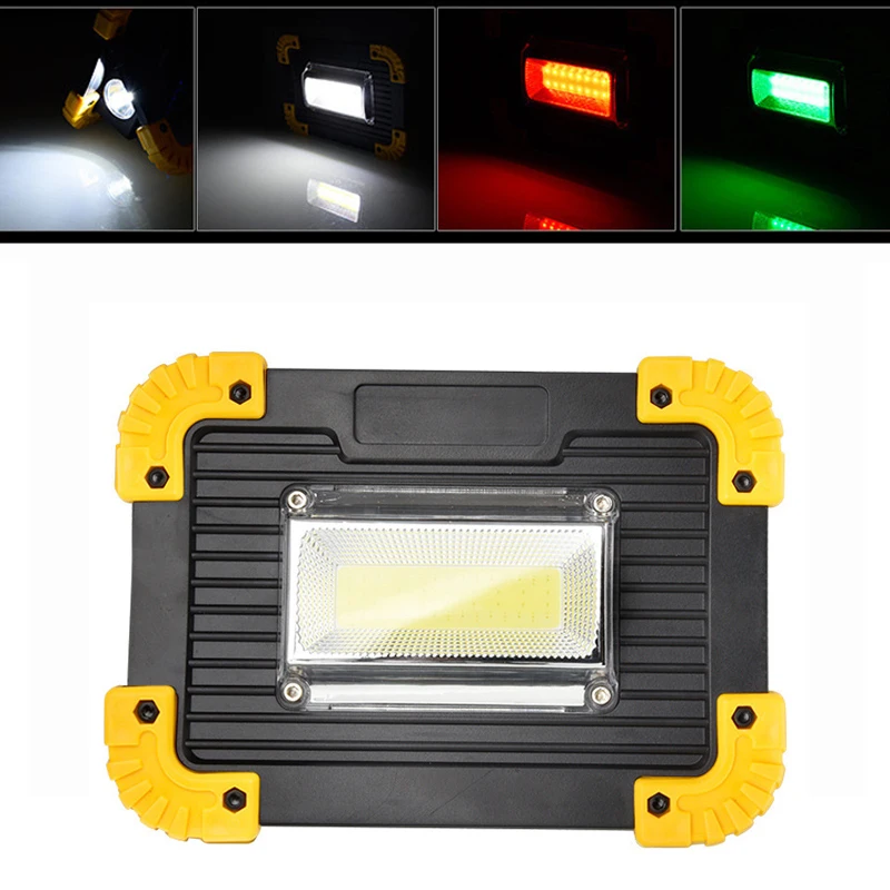 

Portable LED Work Light COB 18650 Rechargeable Battery Outdoor Camping Light Power Bank For Hiking Car Repairing SOS Emergency