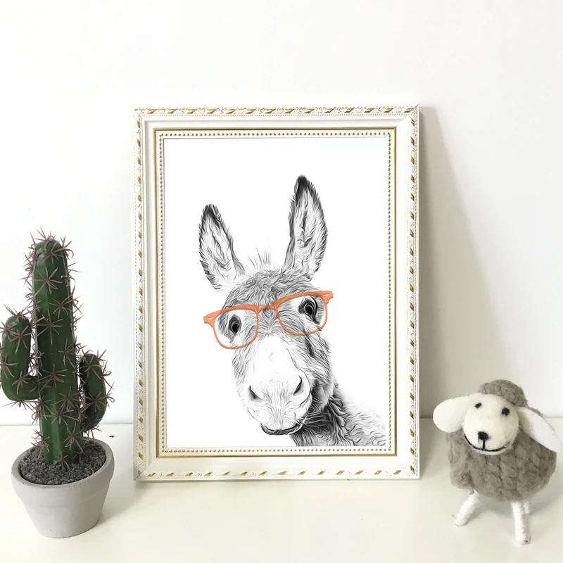 Художественный постер на холсте с изображением фермы осла детская комната