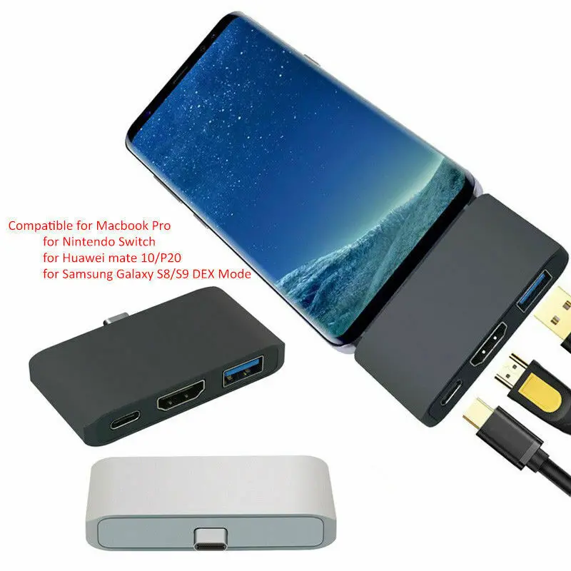 

Для Samsung Galaxy S8/ S9 DEX Mode USB-C Hub многопортовый Соединительный адаптер