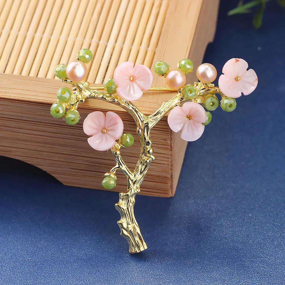 Женская Брошь с пресноводным жемчугом эксклюзивный дизайн | Украшения и