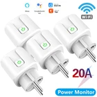 Смарт-розетка Tuya с Wi-Fi и голосовым управлением, 20 А, 240 В