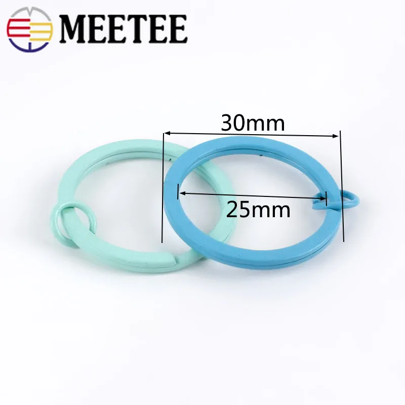 Meetee 30 шт. 25 мм цветные круглые металлические O D кольца для пряжки брелок с