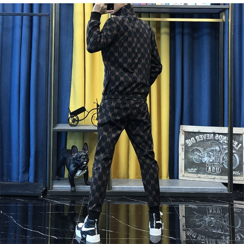 

2021 New Men's Sports Casual Hoodie Suit Spring And Autumn Men's Jacket + Pants Two-Piece Hip-Hop Street Sports Suit