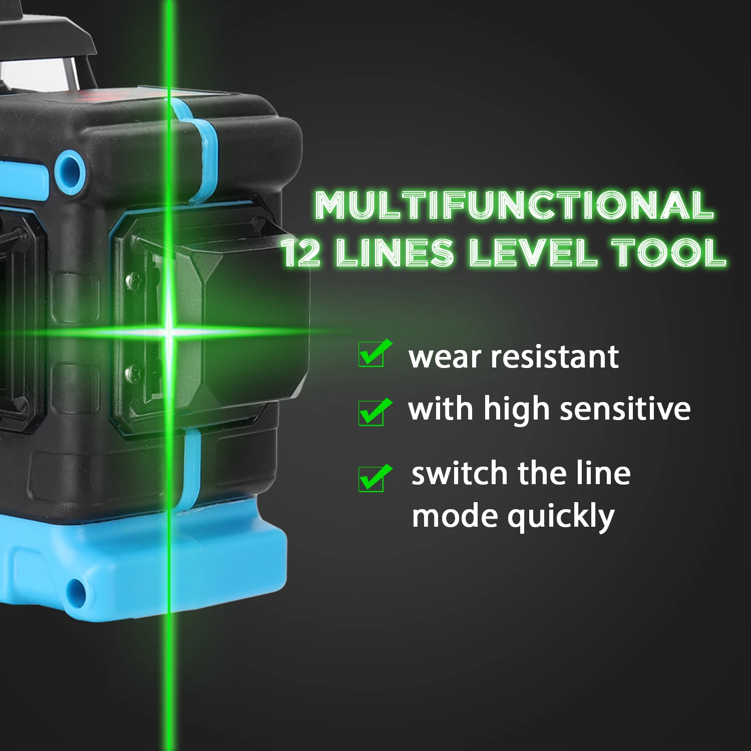 

Multifunctional Laser Level Instrument 12 Lines Self-leveling Laser Level 360 Laser Leveling Device Tool Vertical Horizontal
