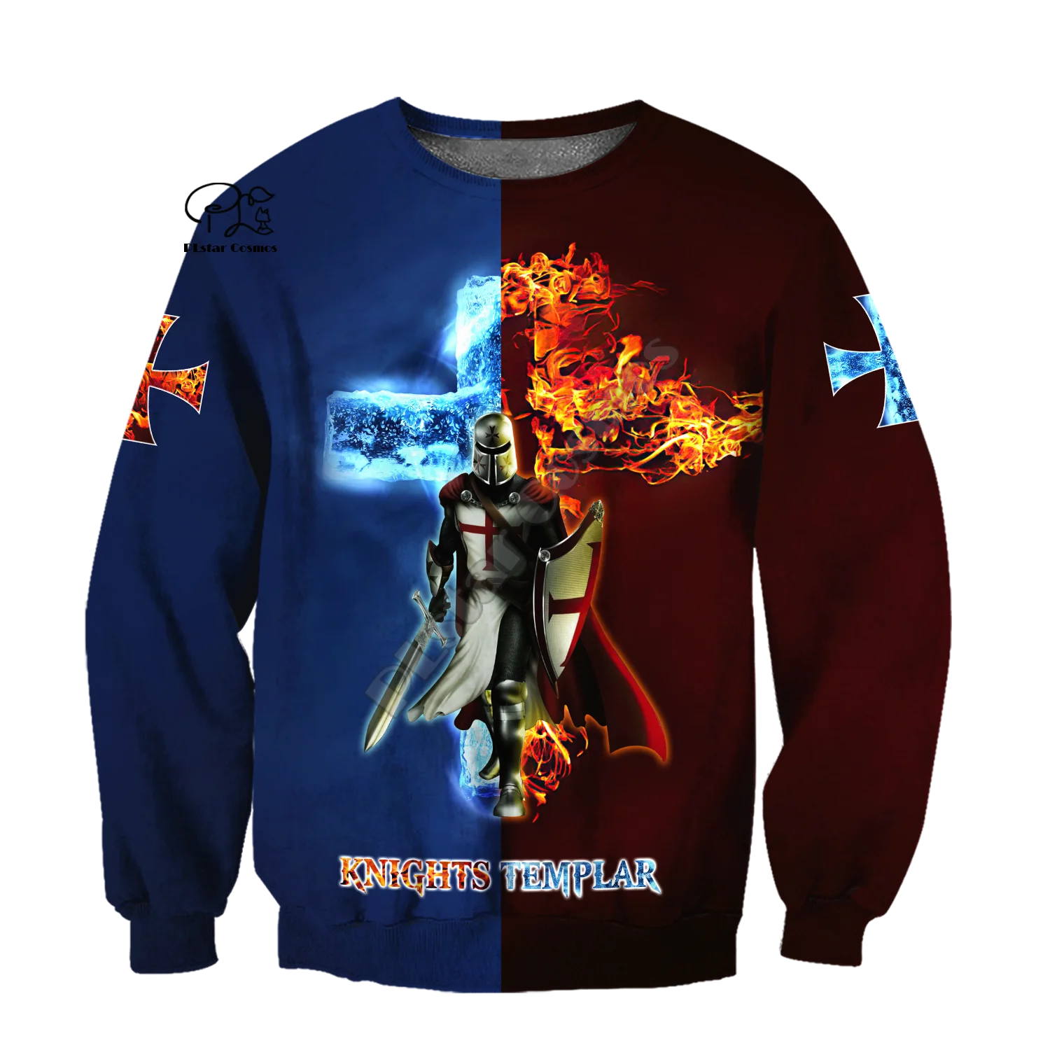 

PLstar Cosmos 3dPrint Cross Knights Templar Jesus Armor Unisex Men/Women Harajuku Streetwear Funny Hoodies/Sweatshirt/Jacket-a16