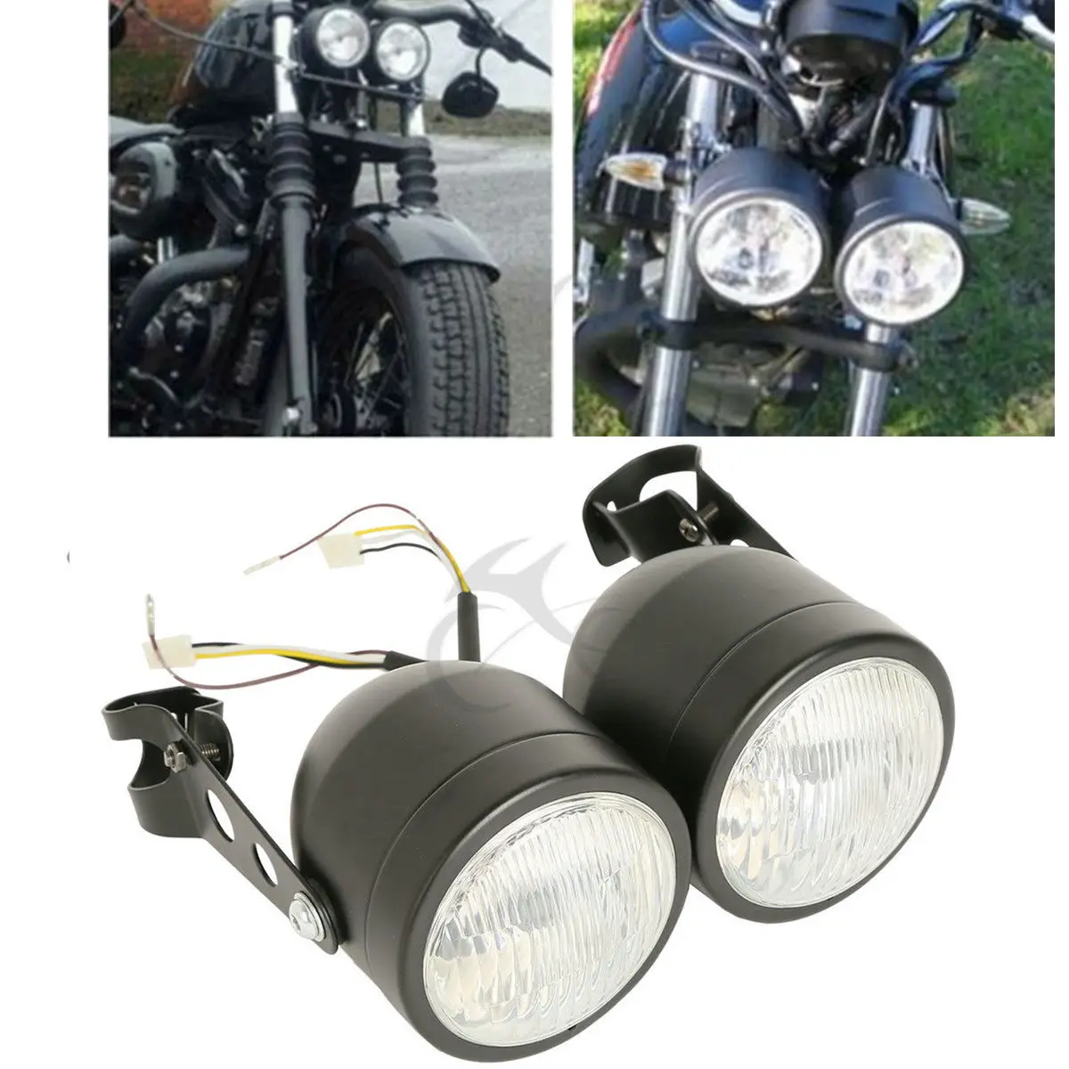 

Передняя фара лампа с кронштейном для Harley Dual Sport мотоцикл черный/хром