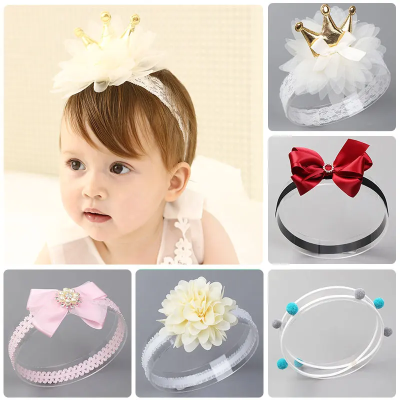 Прекрасный для новорожденных девочек эластичный повязка на голову с цветочным