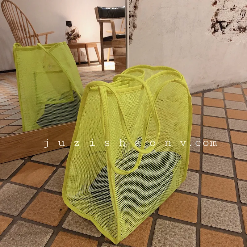 Легкая сетчатая Сумка-тоут для женщин вместительные мешки хранения игрушек