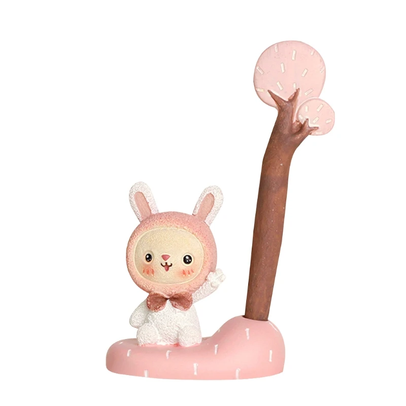 

Cute Cartoon Pen Holder Creative Resin Pencil Organizer Desktop Ornaments Decor