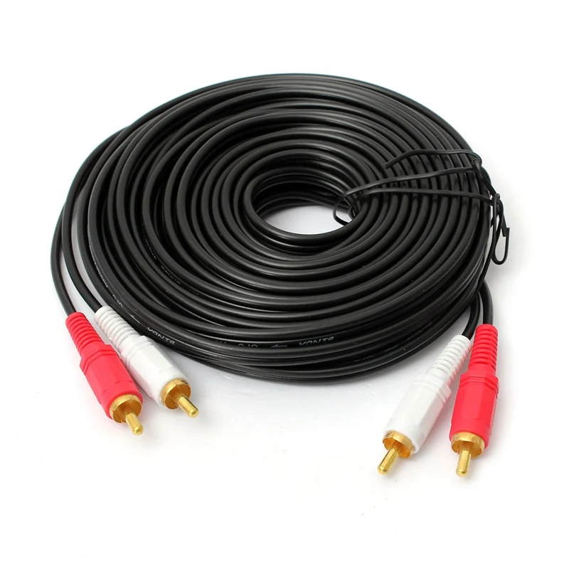 10M 3.5mm Male Jack to AV 2 RCA Stereo Music Audio Cable Cord AUX for Mp3 Pod Phone TV Sound Speaker | Электроника