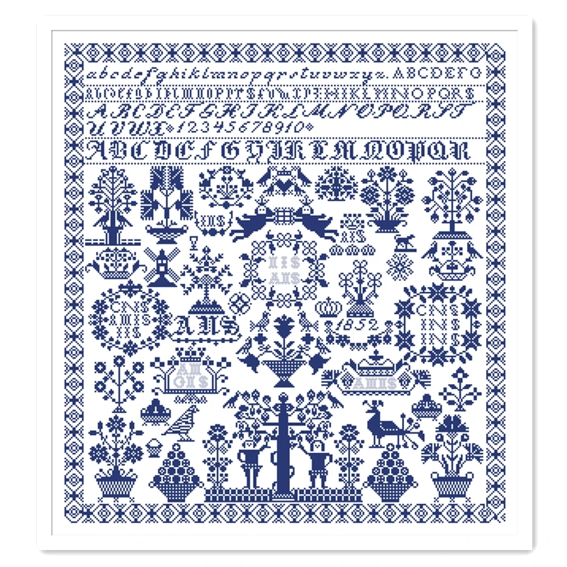 Вышивка крестиком в виде птицы и сада посылка простая 18ct 14ct 11ct белая ткань хлопок