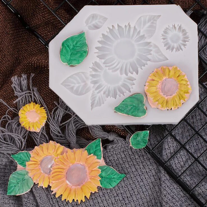 

Tree Branches Sunflower Cake Silicone Molds Cupcake Fondant Cake Decorating Mold Chocolate Candy DIY Tools Kitchen Accessories