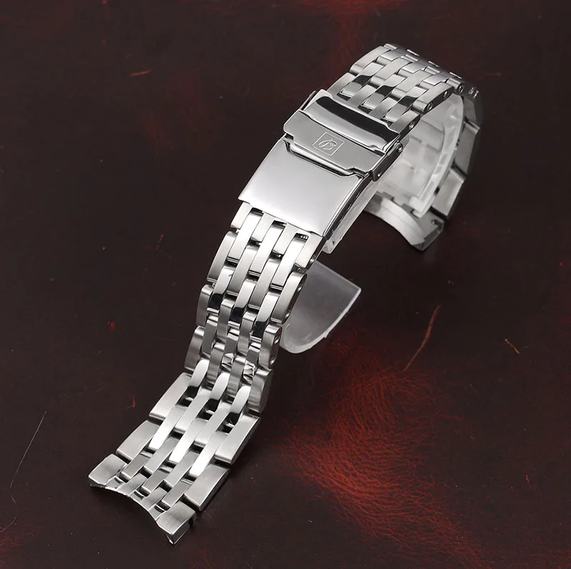 Полированный металлический ремешок для наручных часов 22 мм 24 браслет из