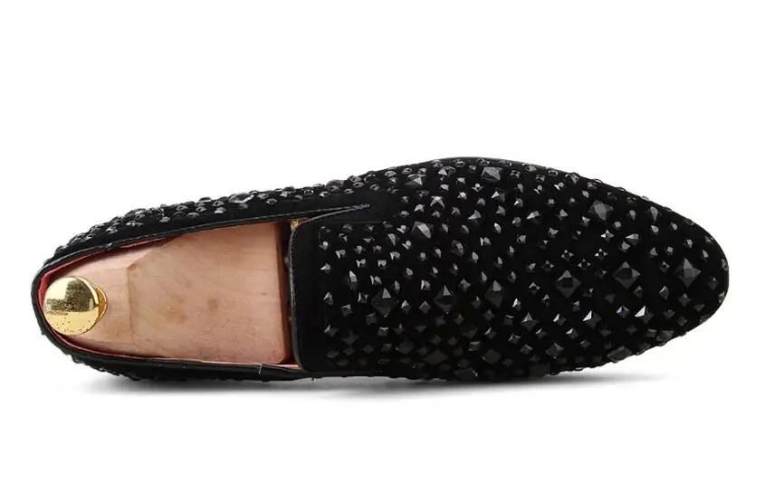 

Nice Spring Summer New Fashion Cool Men Black Rivet Casual Shoes Men Trend Shoes Loafers