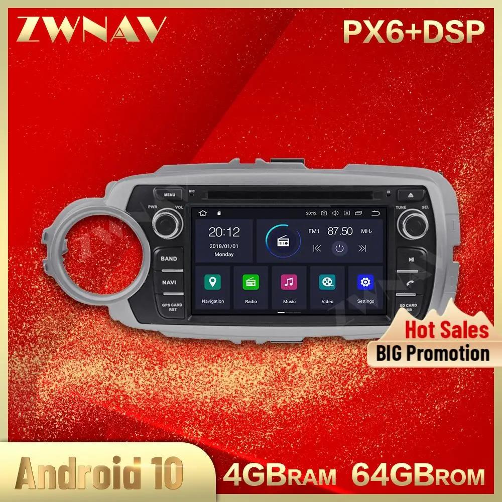 Carplay для 2012 2013 2014 2015 Toyota Yaris Android экран мультимедийный плеер GPS навигация Авто Аудио