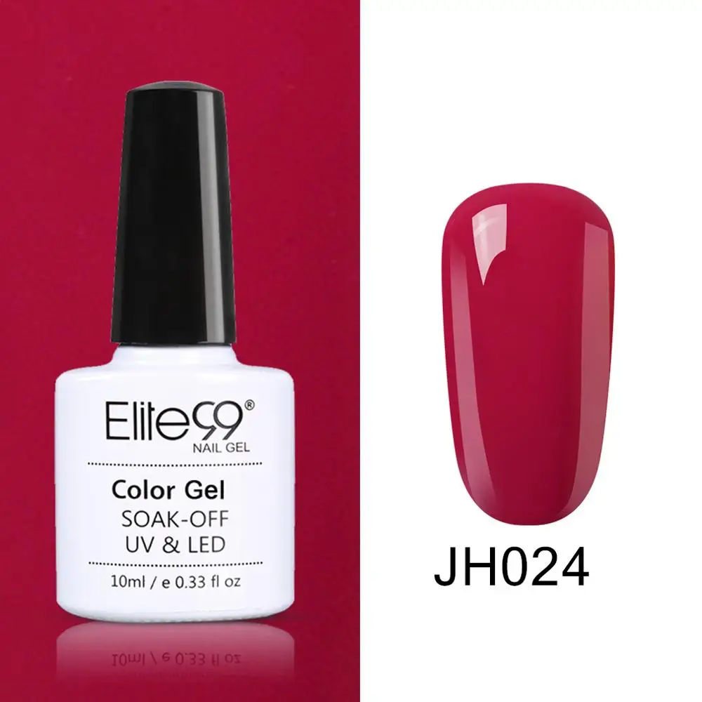 JH024 Elite99 винно-красный гель лак для ногтей 10 мл для дизайна ногтей маникюрный набор Гибридный гель Лаки нужно базовое верхнее покрытие для полигелевого лака - Цвет: JH024