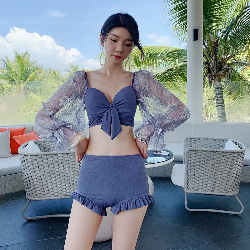

Swim Suit Women Swimwear Separate Trendy Retro Bikini Two Piece Swimsuit Plus Size Korean Hot Bathing Suits Sun Sexy 2021 New