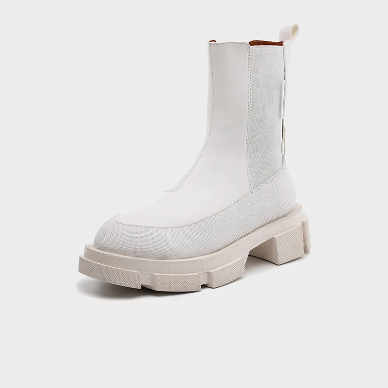 

New round head heavy soled elastic women's boots in winter 2020