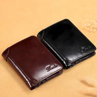 male genuine leather wallets men wallet credit business card holders vintage brown leather wallet purses high quality