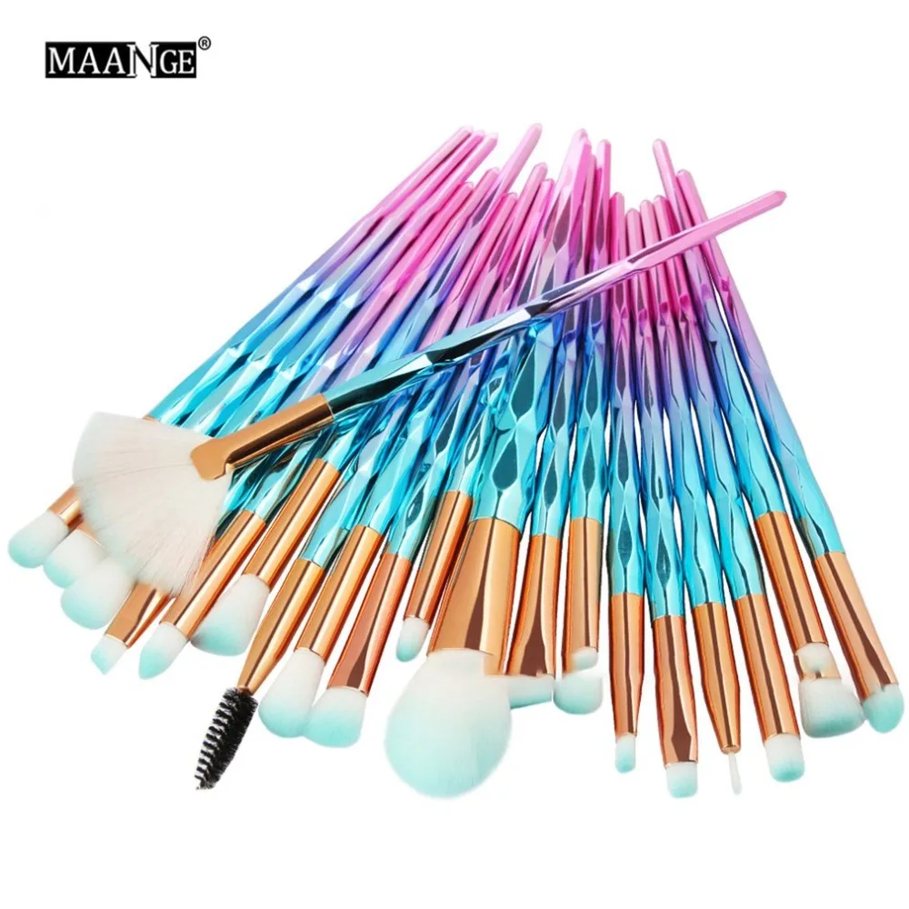 

MAANGE New 20pcs Diamond Makeup Brushes Set Foundation Brush Comestic Make Up Tools