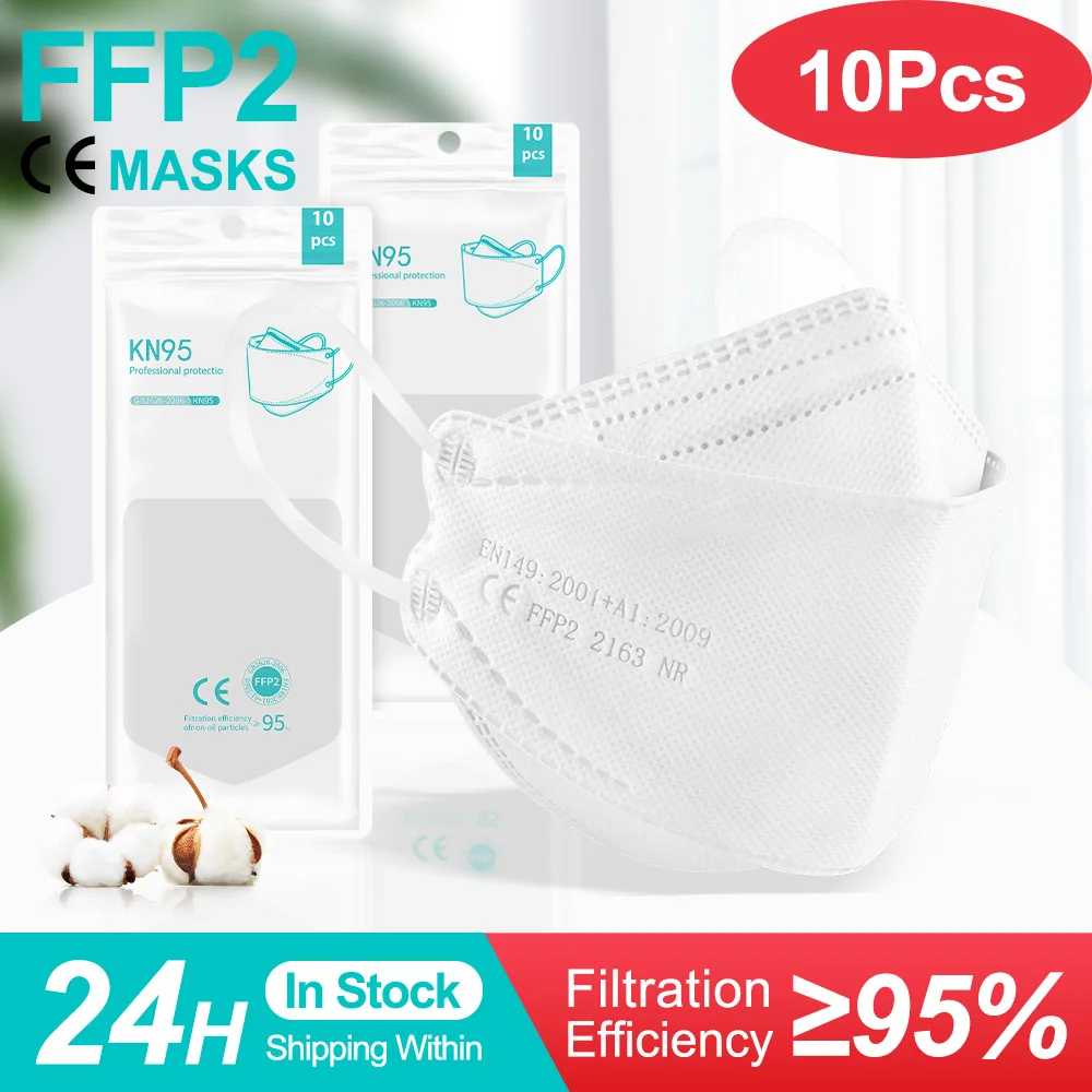 

5-200 шт., 4d-маски для лица, одобренные CE ffp2