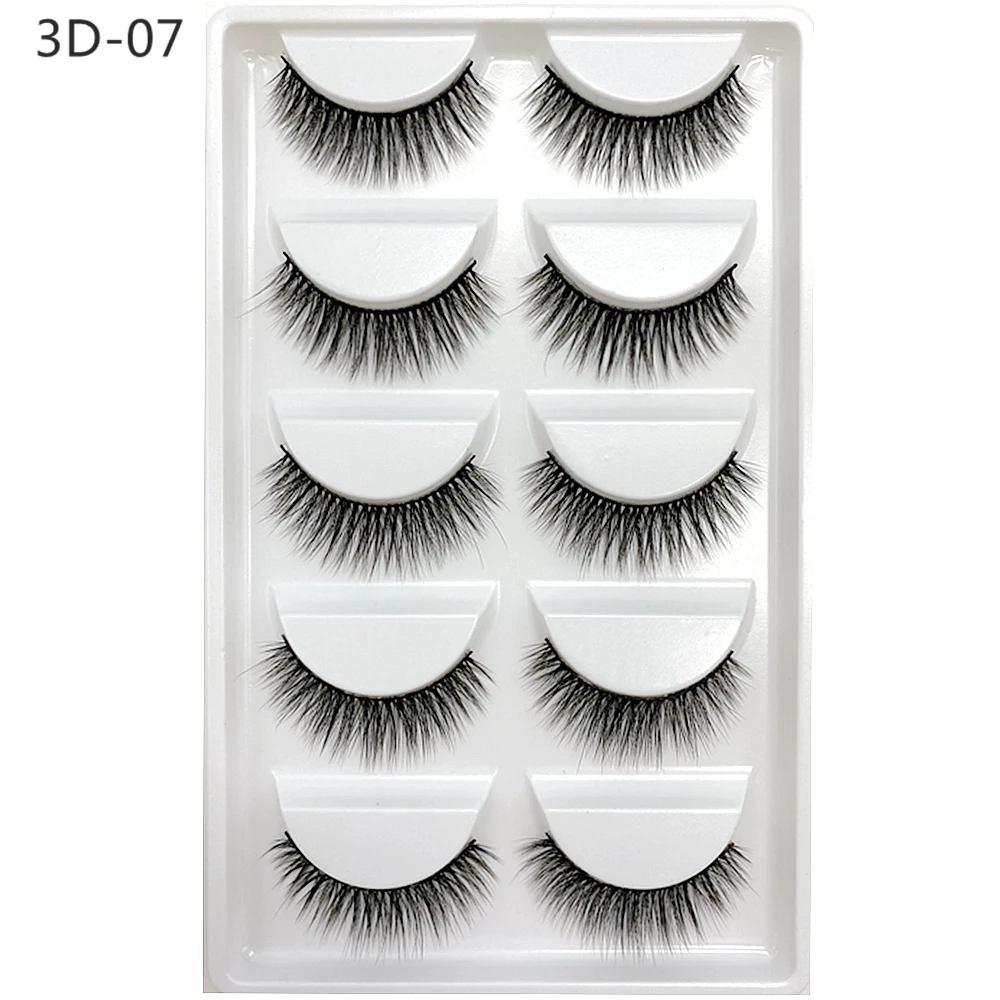 Натуральные накладные ресницы CLOTHOBEAUTY 3D ручной работы 5 пар мягкие невидимые
