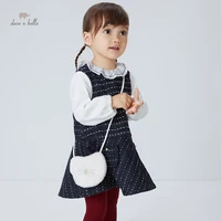 dbm18813 dave bella autumn baby girls fashion pockets dress with a small bag party dress kids infant lolita 2pcs clothes
